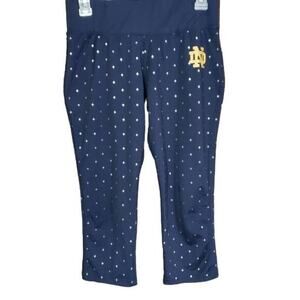 Champion Notre Dame University silver diamond print capri leggings womans size M